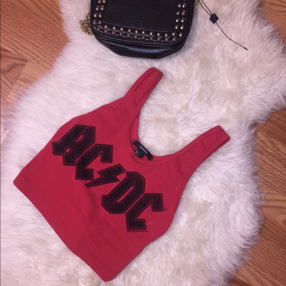 ❤️ RED AC DC CROP TOP ❤️